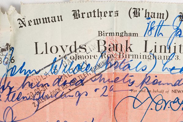 Newman Brothers’ Cheque